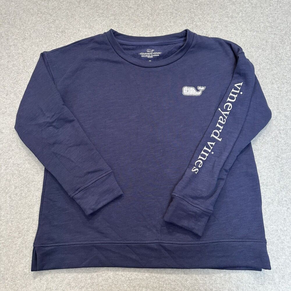 Vineyard Vines Sweater Mens Crew Neck Long Sleeve Blue Whale Graphic Size Medium